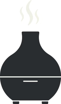Aromatherapy diffuser in a minimal style emitting gentle steam, creating a calming atmosphere, illustration vector