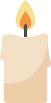 Candle with a Flickering Flame in a Minimalist Flat Design Art vector