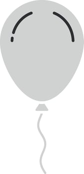 Simple grey balloon with a string in a minimal flat design style art vector