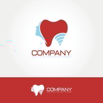 Dental logo design with beautiful face illustration vector