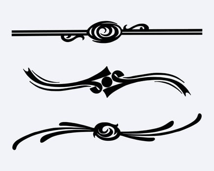 Vintage frame border lace ornamen ornate victoria baroque design set collection clip art silhouette ink element editable vector