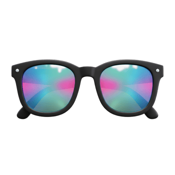 Sunglasses with Colorful Lenses Reflecting Light and Adding a Stylish Flair png