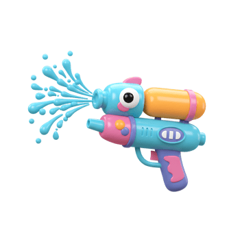 Cartoon Water Gun Shooting Water Colorful Toy for Summer Fun png