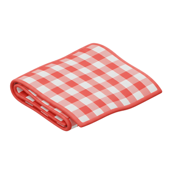 Folded Red and White Checkered Tablecloth for Picnic or Dining png