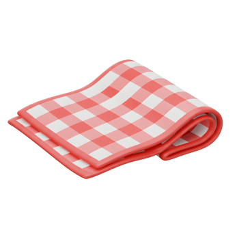 Folded Gingham Fabric Napkin with Red and White Checkered Pattern png