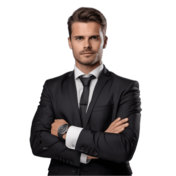 Confident businessman presenting professionalism in modern office portrait corporate environment close-up empowerment png