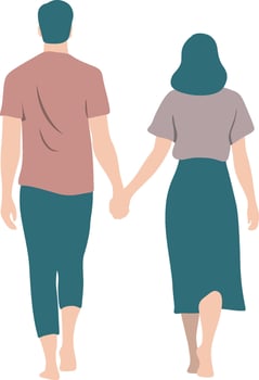 A Couple Walking Illustration. vector