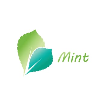 Mint leaf logo design vector