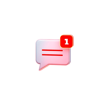 Message with notification icon. png