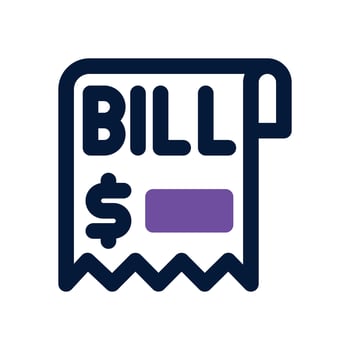 bill dual tone icon. Sleek and modern icon for websites and mobile apps. vector