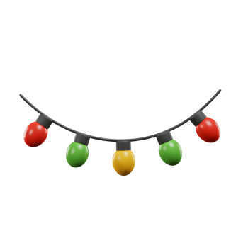 Hanging String Lights with Red Green and Yellow Bulbs Decoration png
