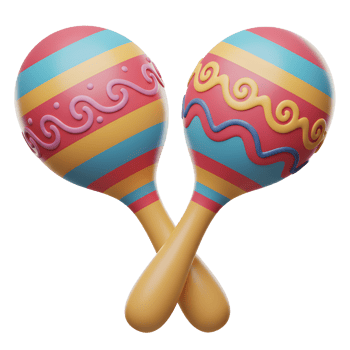 Colorful Striped Maracas Musical Instruments Celebration Decoration Isolated Design png