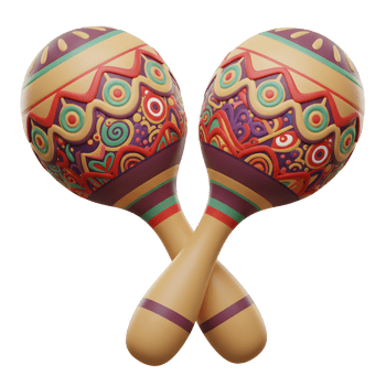 Two Colorful Maracas Musical Instruments With Detailed Decorative Design png