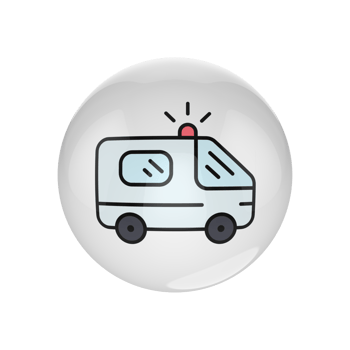 An ambulance icon on a button png