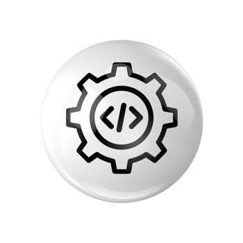 A white button with a gear wheel icon png