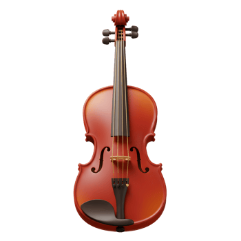 Isolated Violin Instrument Close Up on White Background Studio Shot png