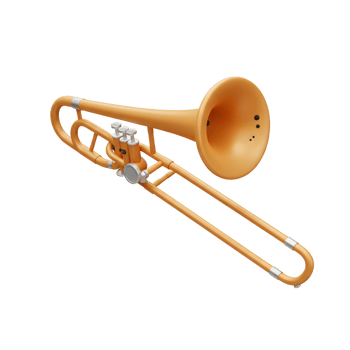 Isolated Trombone Illustration on White Background for Music Concept png