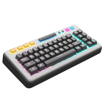 Illuminated Keyboard with Grey Keys and Pastel Lighting Effect Display png