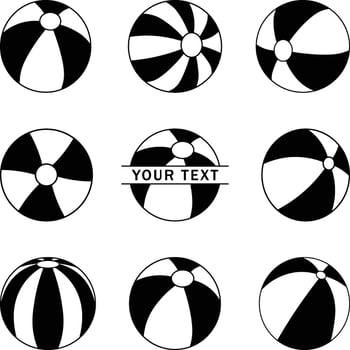 Beach ball illustration Silhouette vector