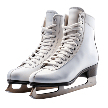 Classic figure skating shoes with blades, perfect for ice skating sports png