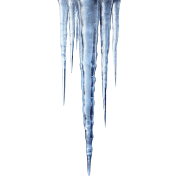 glistening icicles hanging against a Transparent Background, symbolizing winter cold and frozen nature png