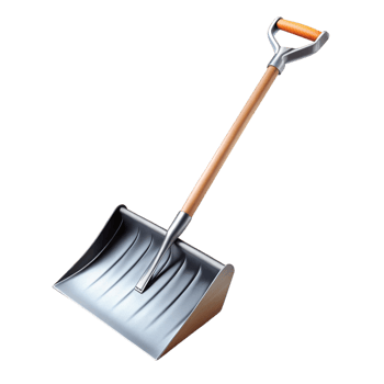 High quality metal snow shovel featuring non slip grip handle for effective snow removal tasks png