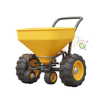 Spreading Fertilizer with Cart Illustration for Garden or Farming png
