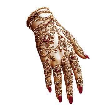 Traditional Indian Mehndi Design on Female Hand png