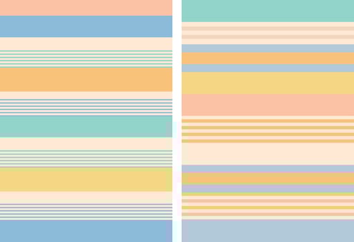 Retro Color Block Stripe Pattern with Muted Pastel Tones vector