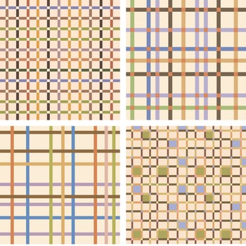 Vintage Style Checkered Plaid Patterns in Beige and Earth Tones vector