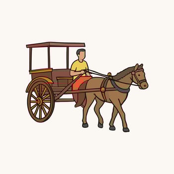 Delman Traditional and Vintage Indonesian Vehicles Sticker vector