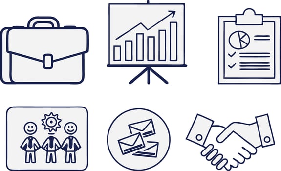 Business icons set illustration vector