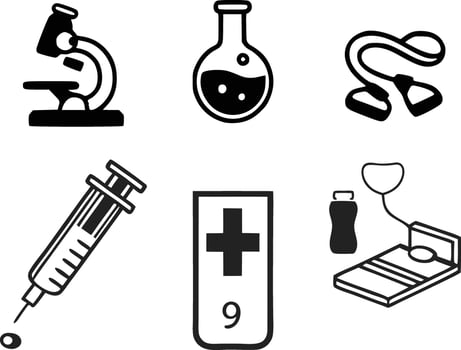 Medical equipment icons set vector