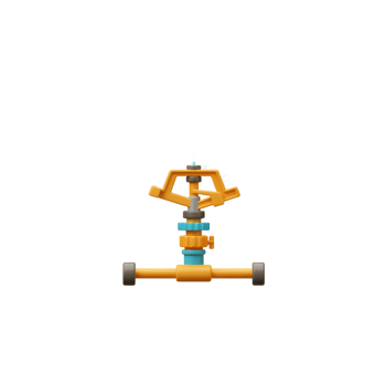 Sprinkler watering grass with clean water droplets on a white background png