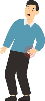 Male in Sick Character. Cartoon Illustration vector