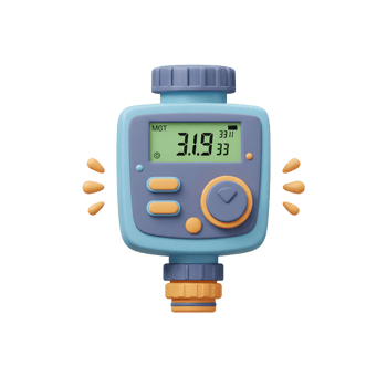Garden Watering Timer with Digital Display for Automatic Irrigation System png