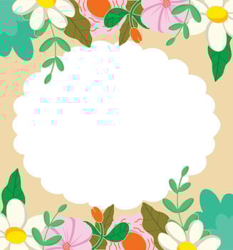 Floral Border with Blank Space for Text vector
