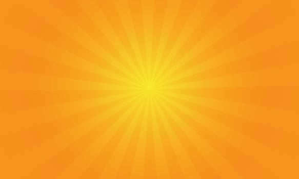 orange sunburst background. summer radial rays background pattern. vector