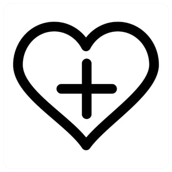Heart and health concept in black color vector
