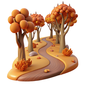 intense radiant A winding dirt path through a forest, autumnal colors, soft afternoon light 8K png
