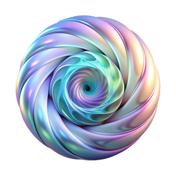 alluring calm traditional A swirling vortex of iridescent fractal patterns, illuminated by soft bioluminescent light, in a dreamy, ethereal style 4K png