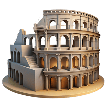 mesmerizing creative A Roman colosseum, crumbling ruins, dramatic lighting, historical, ancient architecture, artisan png