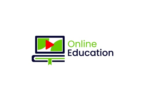 Online education logo icon illustration vector