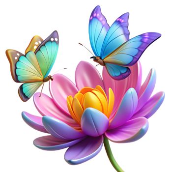 breathtaking rustic A group of butterflies fluttering around a vibrant flower, colorful wings, soft focus, dreamlike style premium png