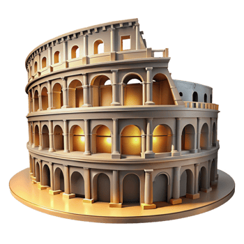 magnificent creative A Roman colosseum, crumbling ruins, dramatic lighting, historical, ancient architecture, luxury png
