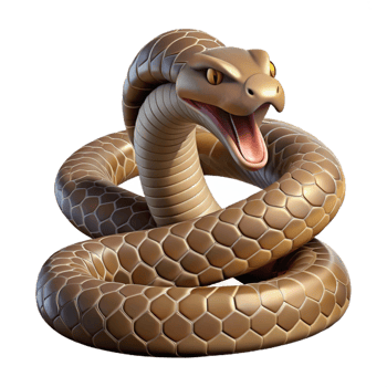 melancholic wonderful A coiled rattlesnake ready to strike, realistic style, tense pose, desert lighting detailed png