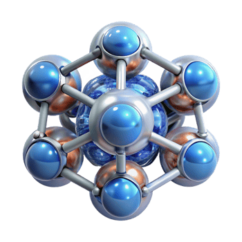 beautiful notable A group of nanobots forming a complex, self assembling structure, illuminated by a microscopic light source, in a scientific visualization style png