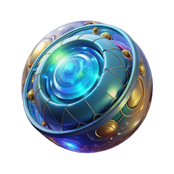 peaceful alluring A levitating sphere emitting holographic data projections, intricate patterns swirling around it, illuminated by internal glowing light, in a futuristic, abstract style fine detail png