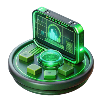 playful radiant A futuristic HUD display, complex data visualizations, glowing neon green, cyberpunk style gallery standard png