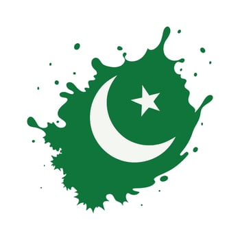 Pakistan Flag in an Abstract Green Paint Splatter Design vector
